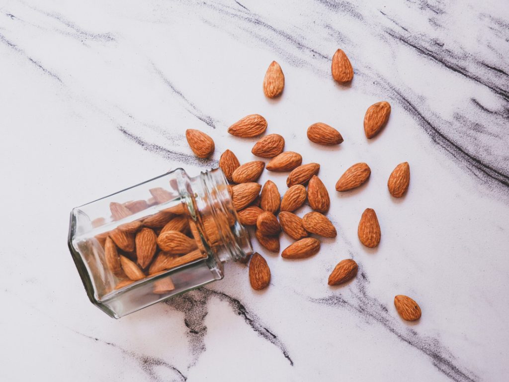 almonds inside a jar
